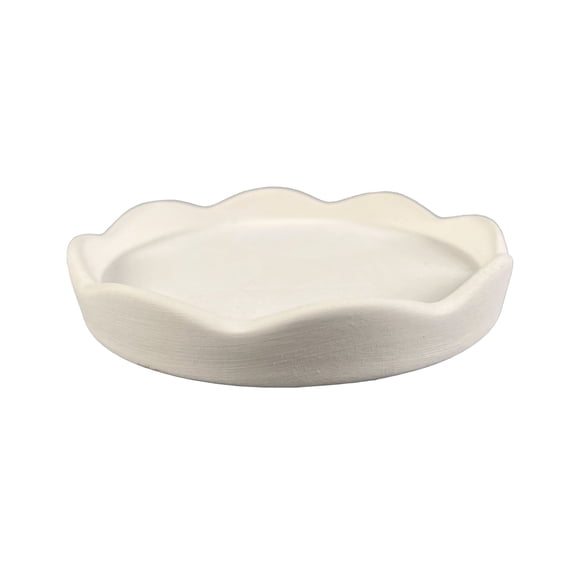 Make Market 5" Scalloped Ceramic Trinket Tray - 12 Pack