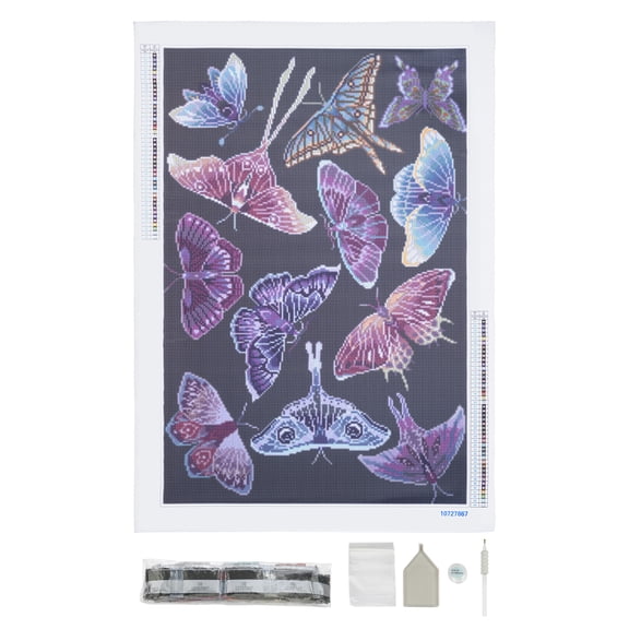 Make Market Diamond Art Kit - Full Coverage Butterfly Theme - Multicolor - 20" x 30" - 1 Pack
