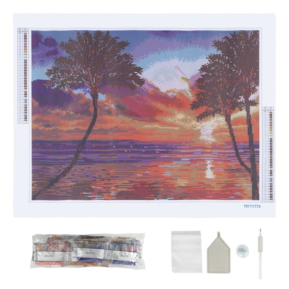 Make Market Diamond Art Kit - Full Coverage Sunset Palms Theme - Multicolor - 18" x 24" - 1 Pack