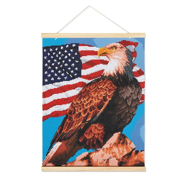 Make Market Diamond Art Kit - Patriotic Bald Eagle with Magnetic Frame - Multicolor - 16" x 20" - 1 Pack