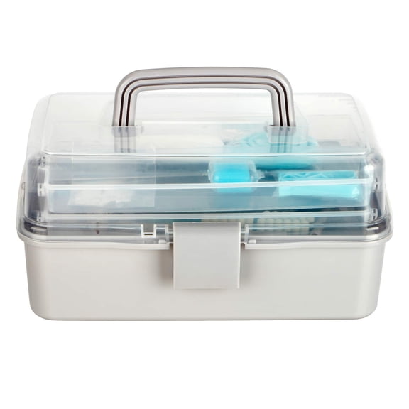 Make Market Diamond Art Tool Kit - 54-Bottle Storage & Stylus Set - Gray/Clear - 10.4" x 6.6" x 5" - 100+ Pieces