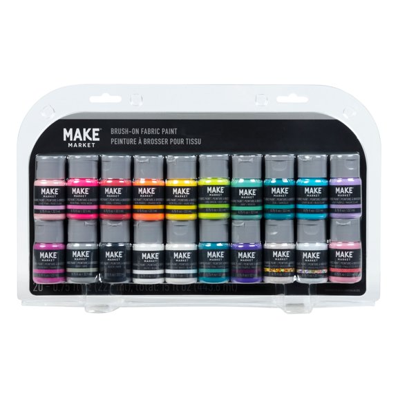 Make Market Fabric Paint Set - Assorted Matte Iridescent Glitter - Multicolor - 0.75 fl. oz. - 20-Pack