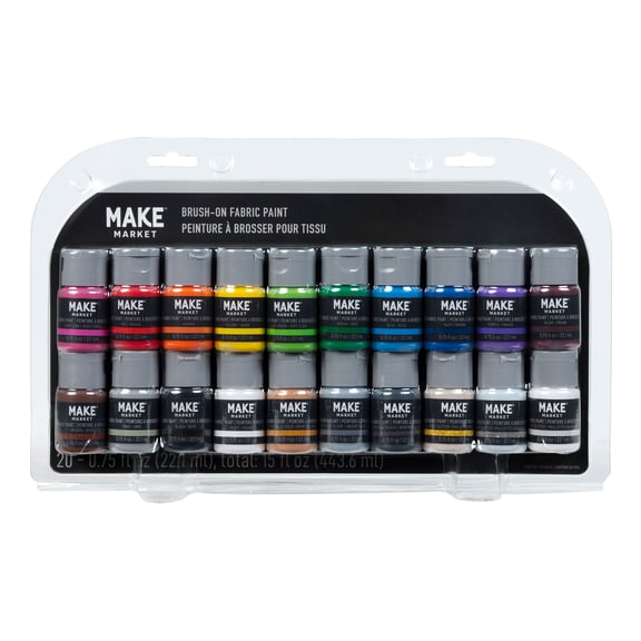 Make Market Fabric Paint Set - Assorted Matte Metallic Glitter - Multicolor - 0.75 fl. oz. - 20-Pack