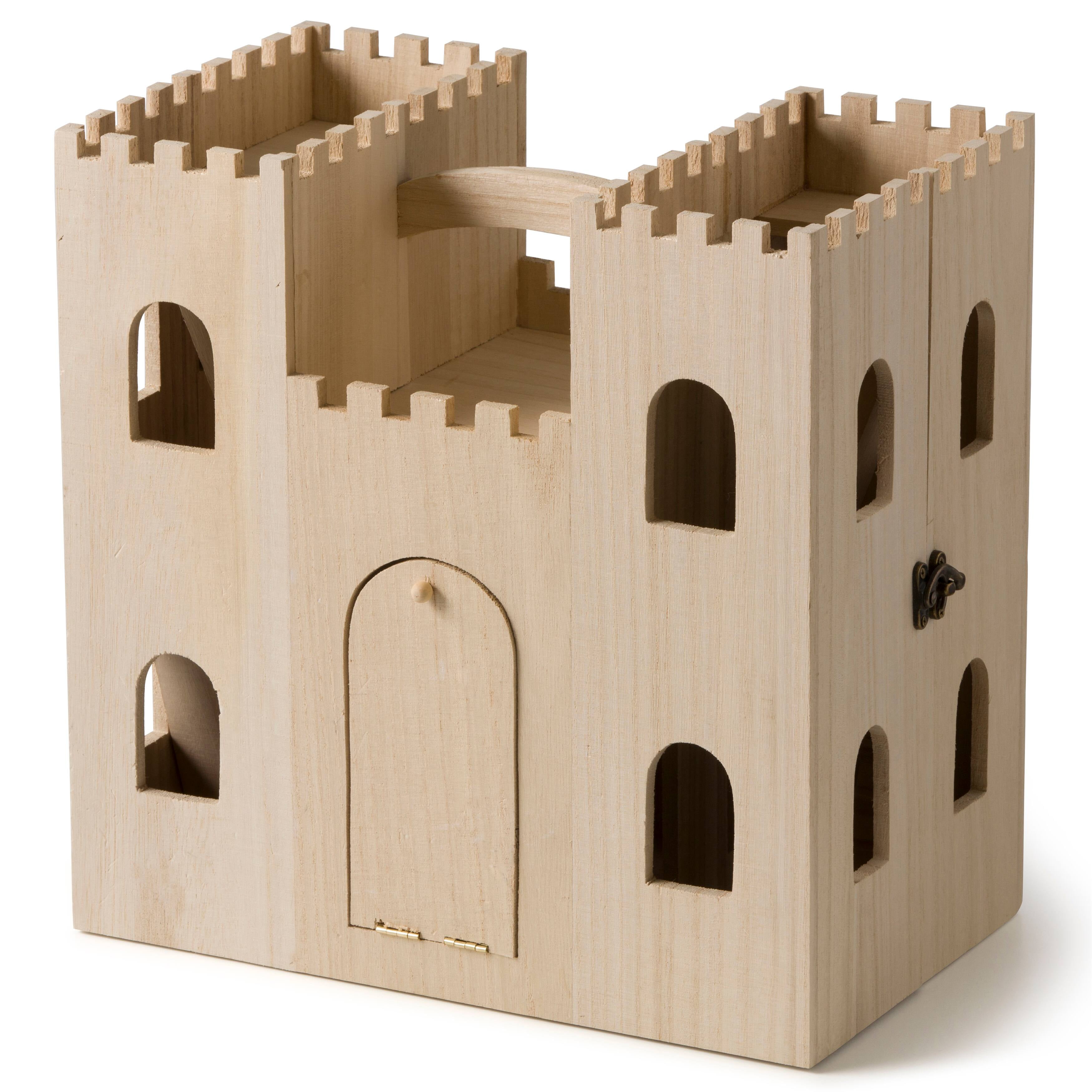 Make Market Kids Wood Castle Dollhouse, 12.6''