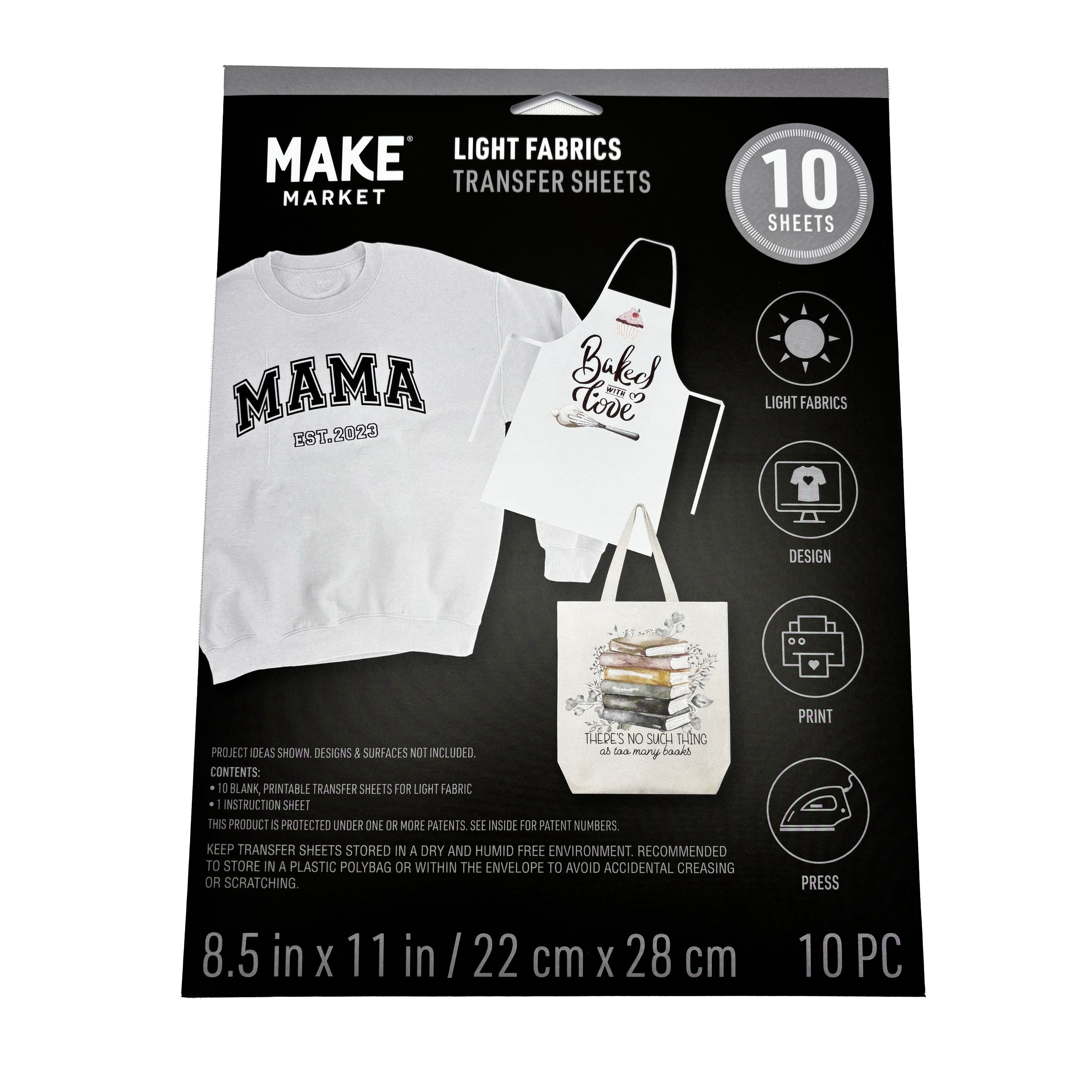 Make Market Light Fabric Transfer Sheets, 8.5" x 11" (10ct.) , 6 Pack