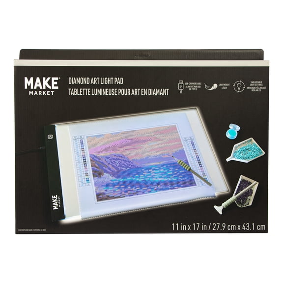 Make Market Light Pad - Adjustable Diamond Art LED - White/Black - 11" x 17" - 1 Pack