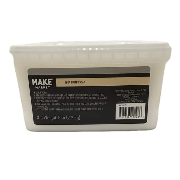 Make Market Soap Base, Shea Butter Melt & Pour, White/Clear, 5 lb. Block