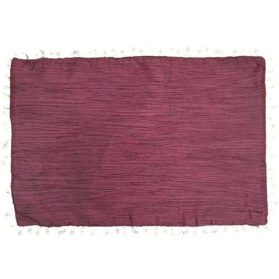 Make Merry Shimmery Cranberry Red Beaded Placemat Set 2 Fabric Placemats