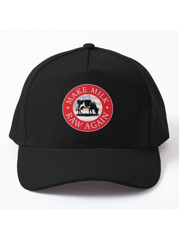 Make Milk Raw Again Baseball Cap, Organic Farmer Dairy Statement Design, Classic Hat