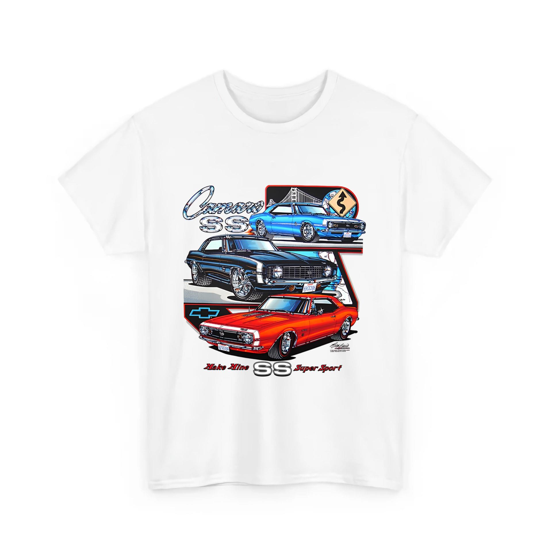 T-shirt Haulin' Ass Chevrolet Camaro SS 1967-69 - T-shirt Vintage Muscle Car En Coton Uni