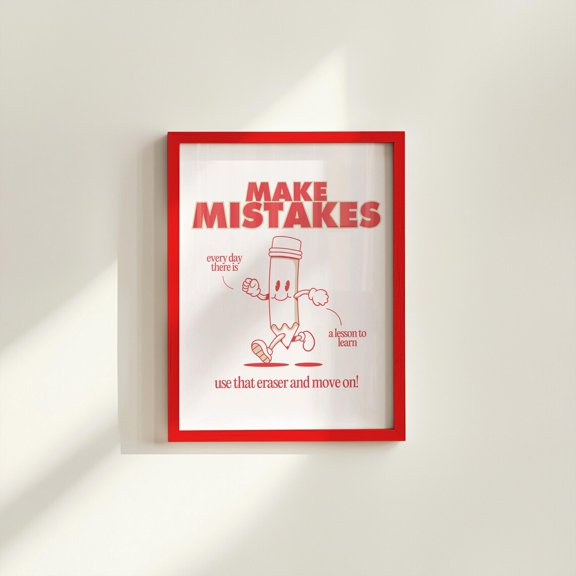 Make Mistakes Cartoon Classroom Wall Art Decor Unframed Paper Print