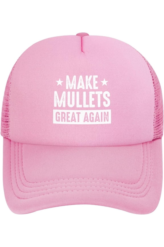 Make Mullets Great Again Funny Political Humor Mesh Baseball Cap Adjustable Dad Hat Trucker Hat for Women Men,Black