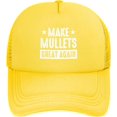 thumbnail image 1 of Make Mullets Great Again Funny Political Humor Mesh Baseball Cap Adjustable Dad Hat Trucker Hat for Women Men,Black, 1 of 7