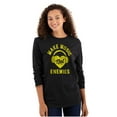 thumbnail image 1 of Make Music Not Enemies Cute Adorable Women Plus Size Long Sleeve Graphic Tee Brisco Brands 2X, 1 of 5