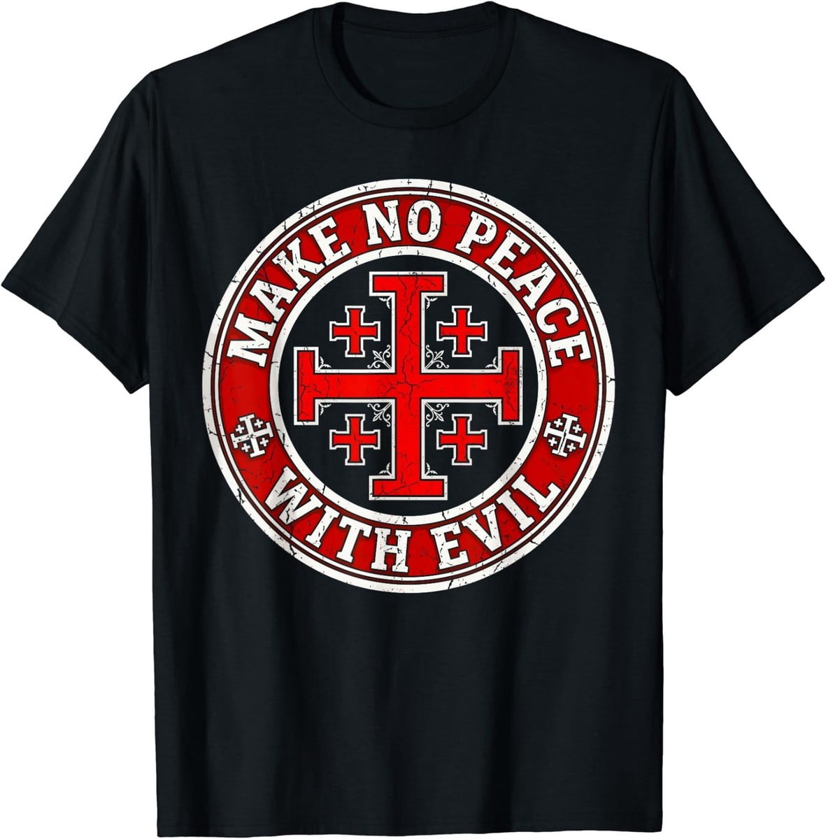 Templar Dc Make No Peace With Evil Knight Templar Jerusalem Cross Graphic Theme ...