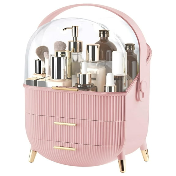 Make up Organizers and Storage, Makeup Organizer for Vanity, Cosmetics Skincare Organizers with Lid and Drawers, Cosmetic Display Cases for Countertop, Bathroom, Ideal Gifts for Women