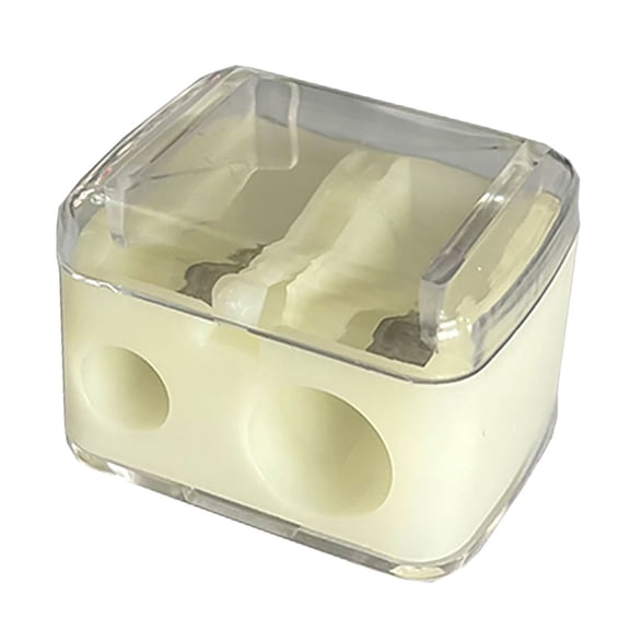 Make Up Pencil Sharpener, Lip Liner Sharpener, Cosmetic Pencil Cutter, Colored Lip Pencil Sharpener, Handheld Makeup Pencil Tool, Eyeliner Pencil Sharpener, Double Hole Design (Light Yellow)