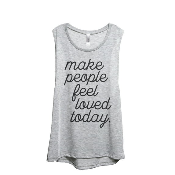 Make People Feel Loved Today Women's Fashion Sleeveless Muscle Workout Yoga Tank Top Sport Grey Medium