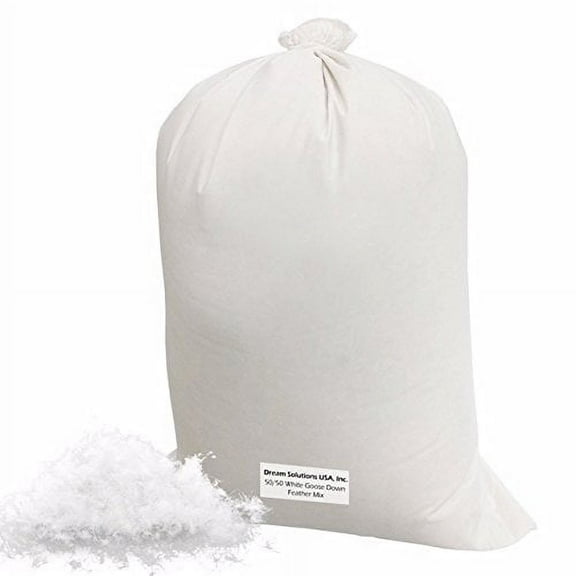 Make Your Own Pillow - 50/50 Hungarian White Goose Down Stuffing - 1/2 lb - Fill Comforters, Pillows, Jackets and More - Ultra-Plush Hungarian Softness