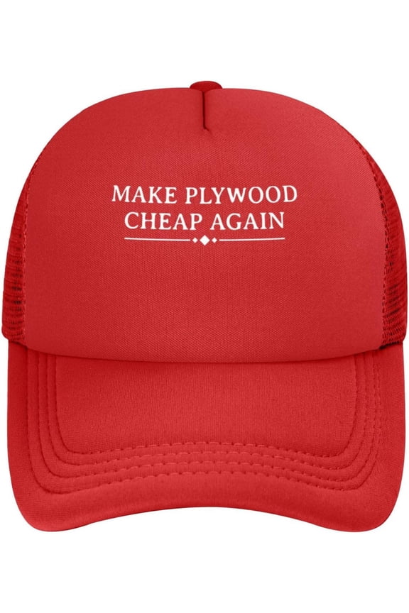 Make Plywood Cheap Again - Funny Handyman Dad Mesh Baseball Cap Adjustable Dad Hat Trucker Hat for Women Men,Black