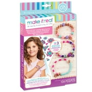 Make It Real Bedazzled! Charm Bracelets Kit - Blooming Creativity - Create 3 Unique Bracelets, 104 Pieces, Includes Play Tray, All-In-One, DIY Jewelry Kit, Tweens & Girls, Arts & Crafts, Kids Ages 8+
