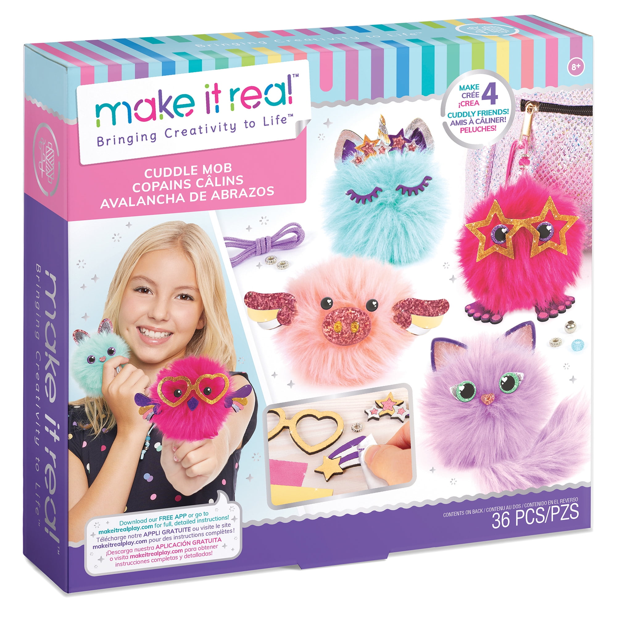 DIY Cuddle Mob Kit with Plush Pom Pom Characters