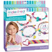 Make It Real Good Vibes Bracelet Kit - Create 5 Unique Cord Charm Bracelets, 54 Pieces, Includes Play Tray, All-In-One, DIY Charm & Bead Jewelry Kit, Tweens & Girls, Arts & Crafts, Kids Ages 8+