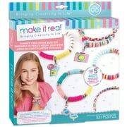 Make It Real Summer Vibes Heishi Bead Set - Create 5 Unique Cord Charm Bracelets, 531 Pieces, Includes Play Tray, All-In-One, DIY Charm & Bead Jewelry Kit, Tweens & Girls, Arts & Crafts, Kids Ages 8+