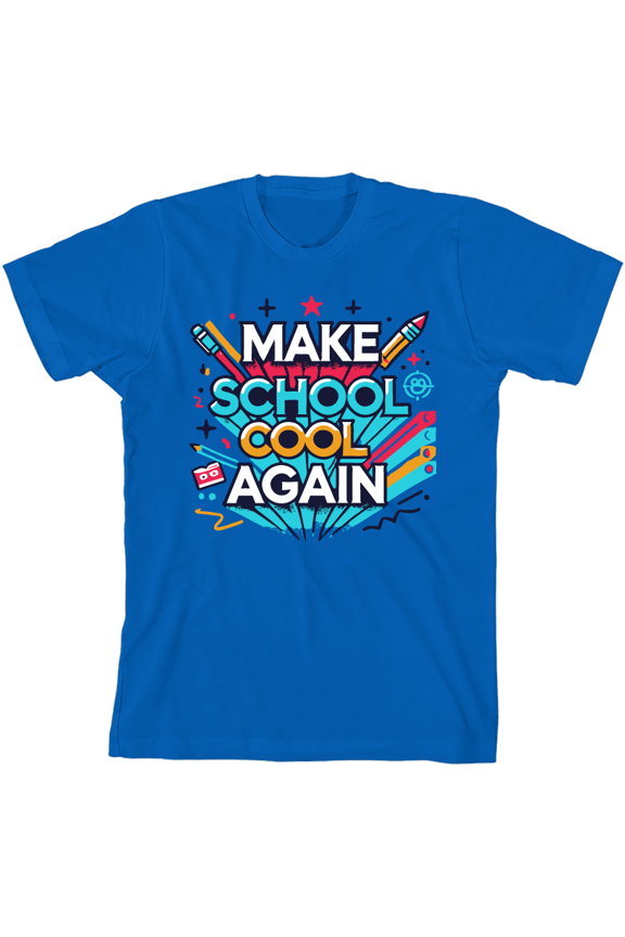 Make School Cool Again Back To School Adult Natural Crew Neck Short Sleeve Tee-Small