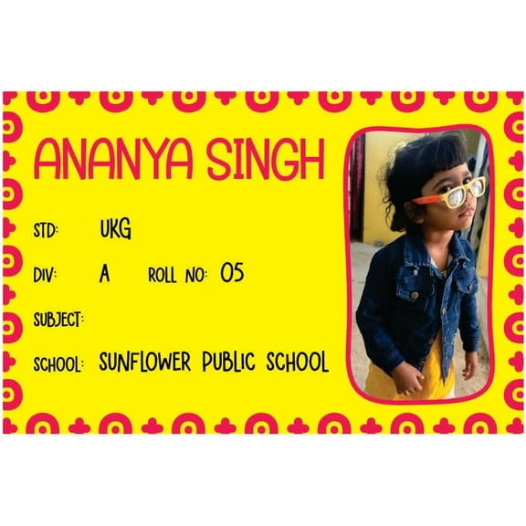 Make School Fun 36 Water Resistant Name Stickers for Bottles, Diaries & More With Customize Photo Vnyl Paper Decorate School Books