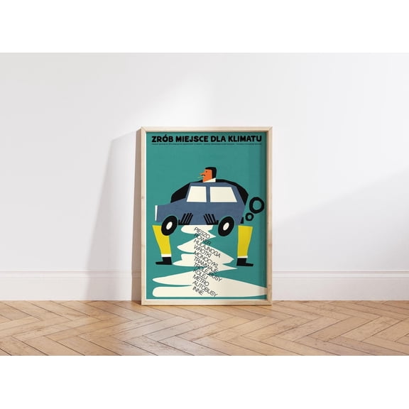 Make Space for the Climate Ecology Green Office Wall Art, Unframed Paper Poster 8x10in