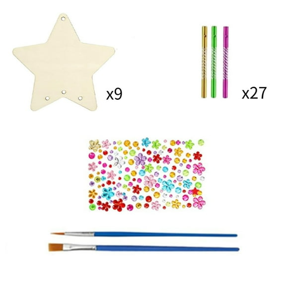 Make Your Own Star Wind Chime Kit for Kids,Patriotic Wooden DIY Coloring Craft,Perfect for 4th of July Independence Day Activity,Great Memorial Day Party Art Project for Children