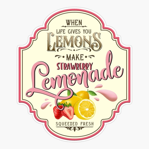 Make Strawberry Lemonade Label Er, Phone Decal Water Bottle Stickers Car Decals, Funny Birthday Gift