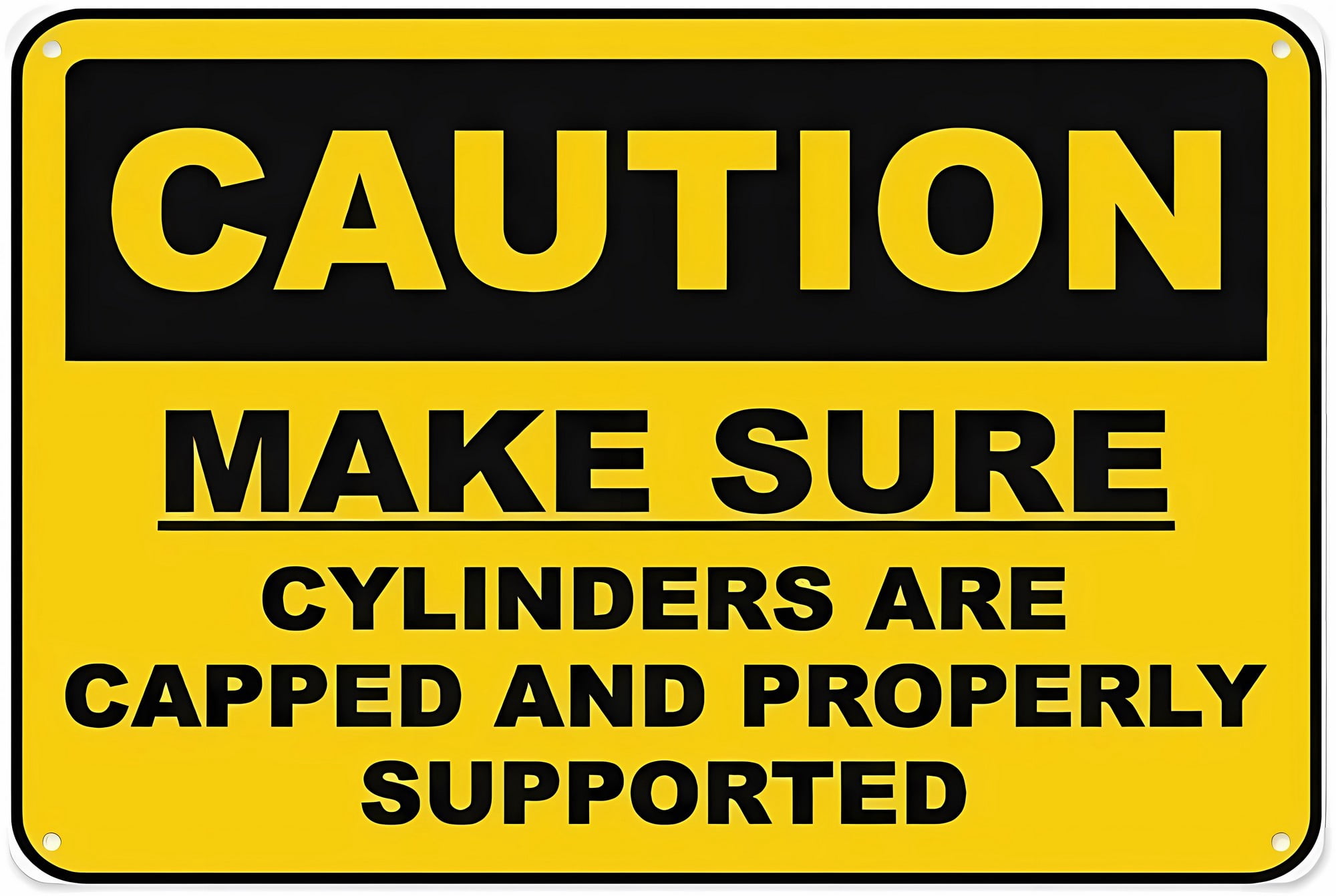 Make Sure Cylinders are Capped Tin Sign - 12×8 Inches, Vintage Metal ...