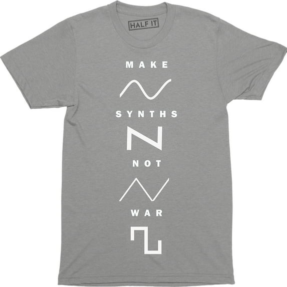 Make Synth Not War Sign Synthesiser Analogue Retro Roland Men's T-Shirt