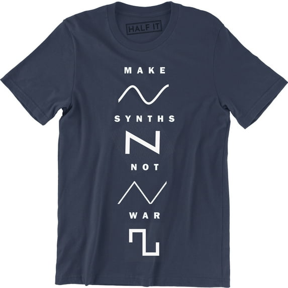 Make Synth Not War Sign Synthesiser Analogue Retro Roland Men's T-Shirt