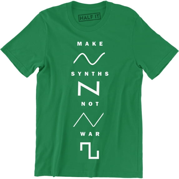 Make Synth Not War Sign Synthesiser Analogue Retro Roland Men's T-Shirt