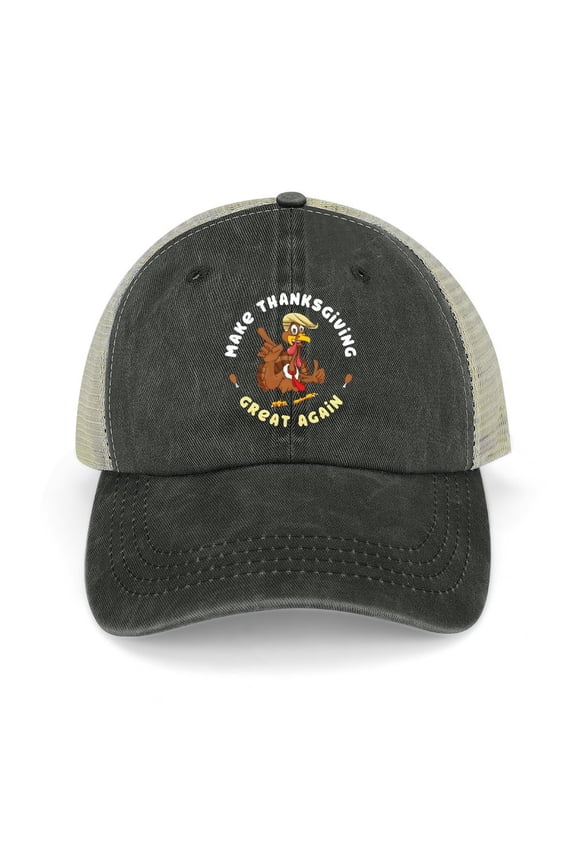 Make Thanksgiving Great Again Black Hat Adjustable Funny Fashion Unisex Baseball Cap for Men Women
