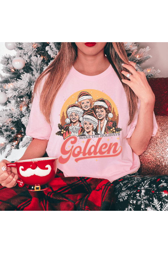 Make The Holidays Golden Tee Black S Printify T-Shirt T-Shirt