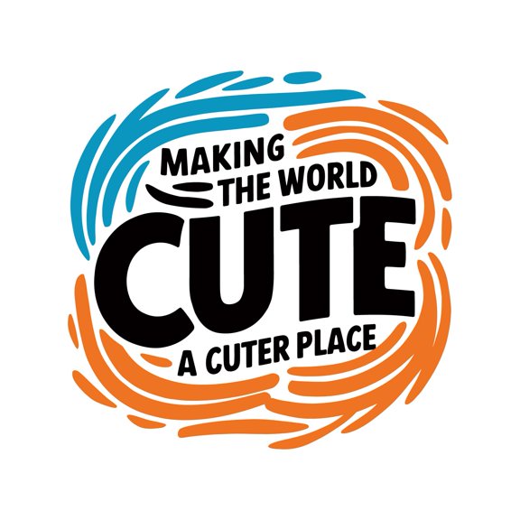 Make The World Cute A Cuter Place Adorable Charming Endearing Lovely Quote Wall Art Sticker Designs Vinyl Stickers For Home House Walls Rooms Windows Bedroom Decoration Size (28x28 inch)