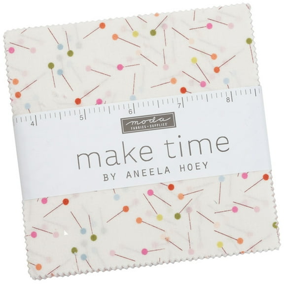 Make Time Moda Charm Pack by Aneela Hoey; 42 - 5" Precut Fabric Quilt Squares