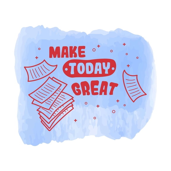 Make Today Great Motivational Positivity Quote Watercolor Design Wall Art Sticker Designs Vinyl Stickers For Home House Walls Rooms Windows Bedroom Decoration Size (20x20 inch)