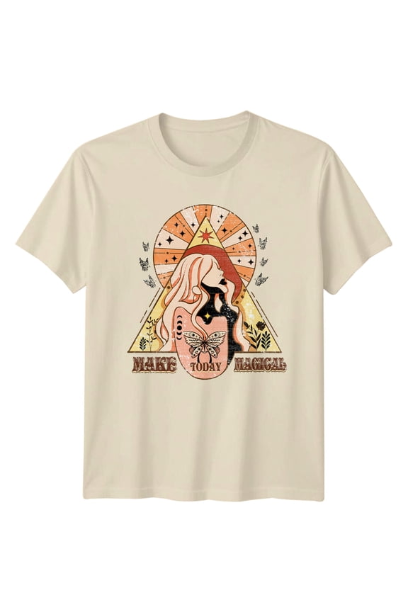 Make Today Magical Celestial Woman Graphic T-Shirt All Size S-5XL