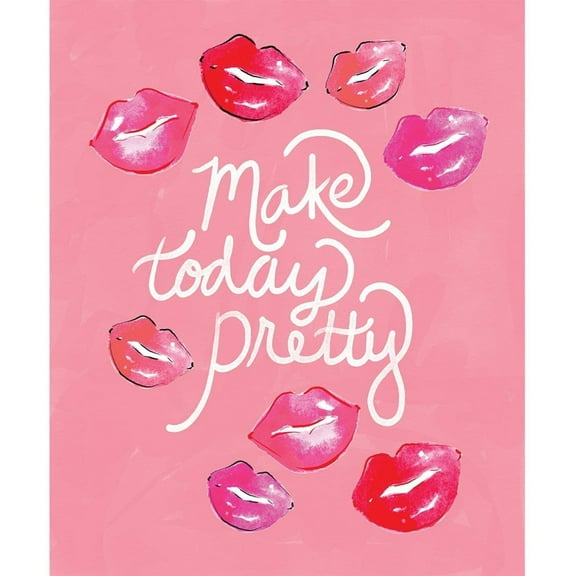 "Make Today Pretty" Beauty Pink 100% Cotton Fabric Sold by the Panel
