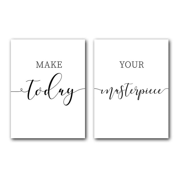 Make Today Your Masterpiece Set of 2 Posters 18 x 24 Inches Minimalist Art Typography Art Bedroom Wall Art Romantic Gift Home Wall Art Poster