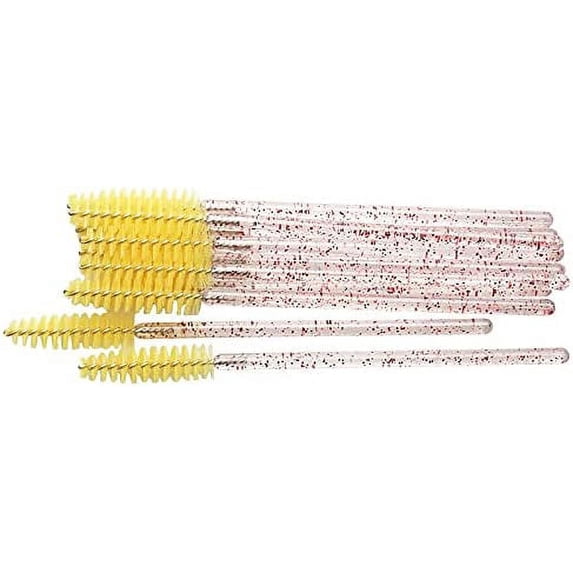 Make Up Brushes 1000pcs/lot Disposable Colorful Handle Crystal Makeup Brushes Eyelashes Wands Applicator Eyelash Extension - (Handle Color: Crystal Light Yellow)