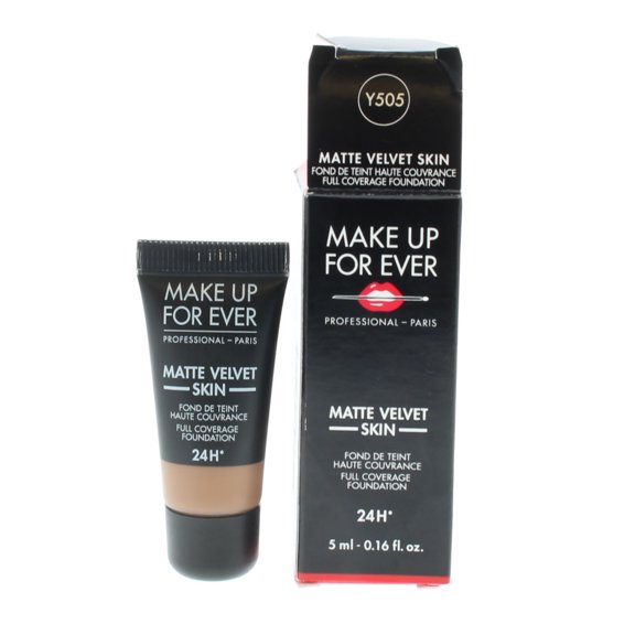 Make Up For Ever Matte Velvet Skin Full Coverage Foundation, Y505 Cognac, 0.16 Oz
