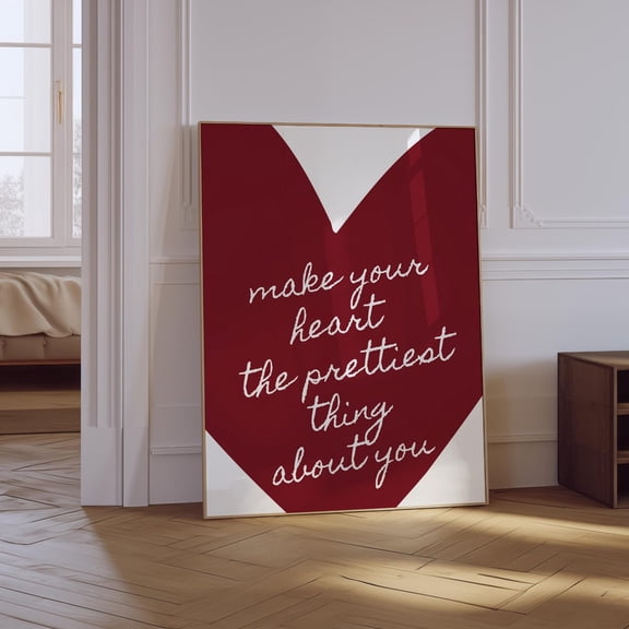 Make Your Heart Pretty Minimal Heart Unframed Paper Print