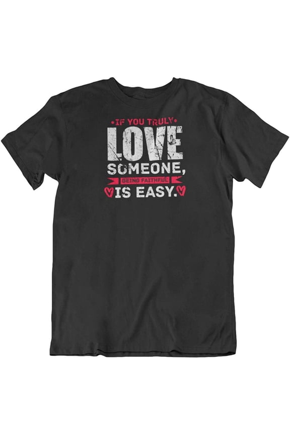 Design Being Faithful Easy T-Shirt Gift for Girlfriend, Mom, Wife & Women (Distressed) Black