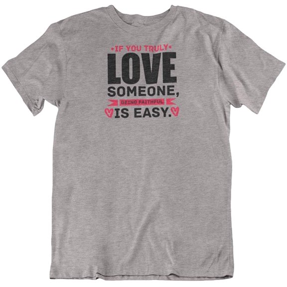 Make Your Mark Design Being Faithful is Easy T-Shirt Gift for Lover, Girlfriend, Mom, Wife and Women Athletic Heather